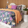 Bambury's Hana cotton quilt cover set in a Botanical print with Dora cushions and throw