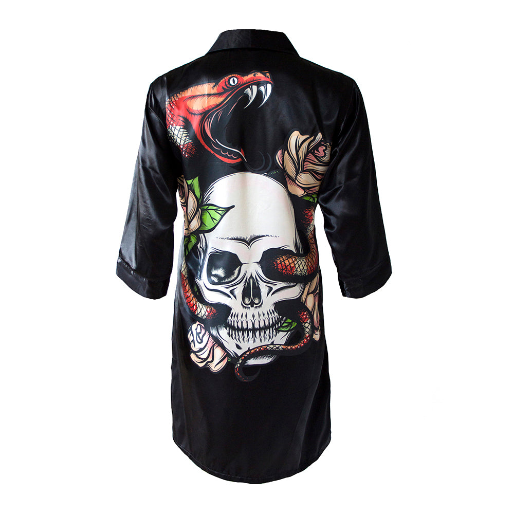 Calavera Satin Robe OSFM
