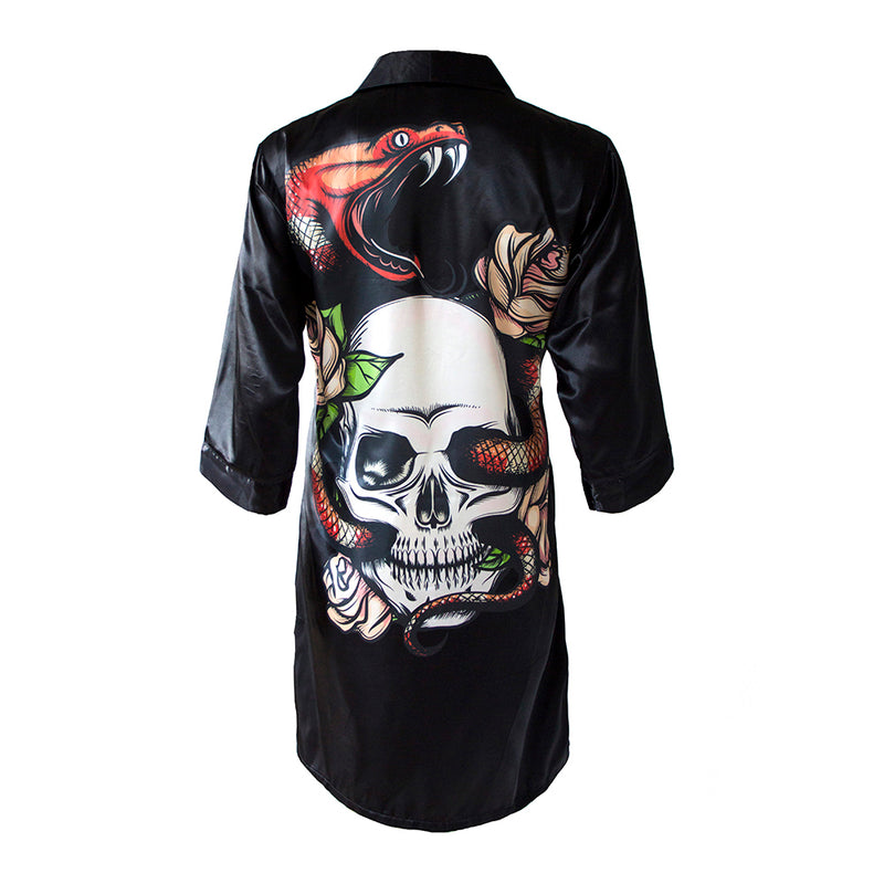 Calavera Satin Robe OSFM