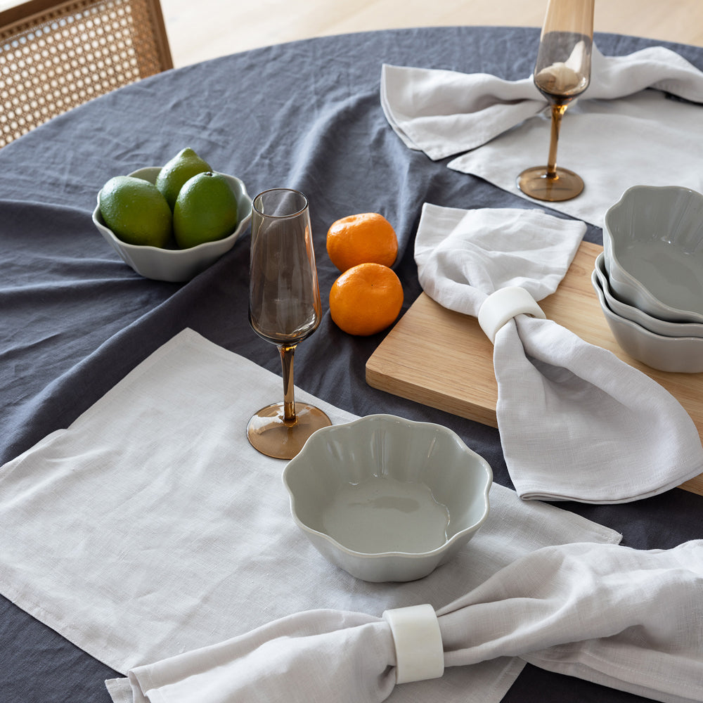 Linen Round Tablecloth - Charcoal