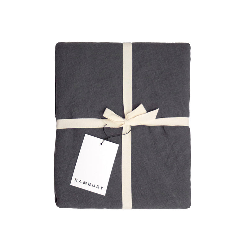 Bambury's Linen Round Tablecloth 228cm Charcoal