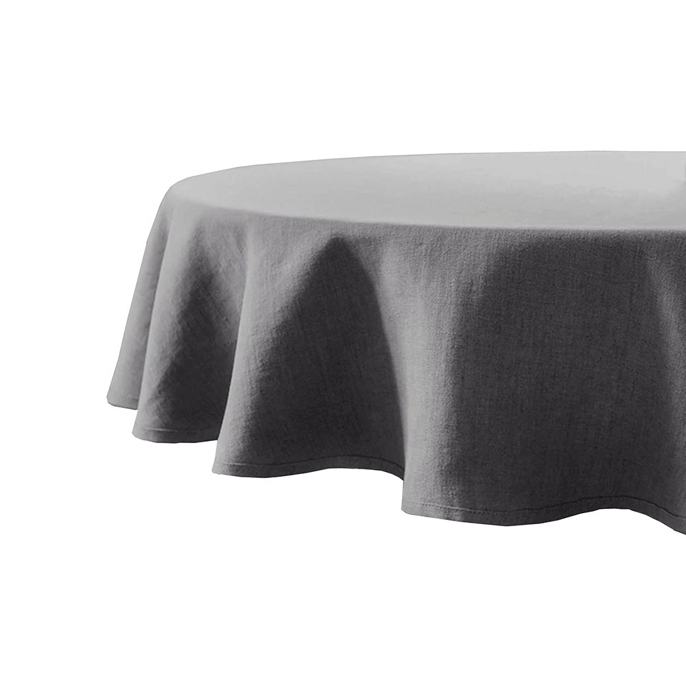 Bambury's Linen Round Tablecloth 228cm Charcoal