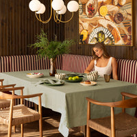 Bambury's Linen Tablecloth 150x275cm Sage