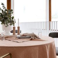 Bambury's Linen Tablecloth 150x275cm Tea Rose