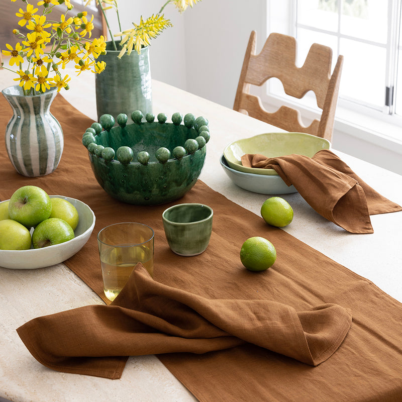 Bambury's Linen Table Runner 35x180cm Hazel