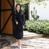 Bambury's Microplush Bath Robe in Black