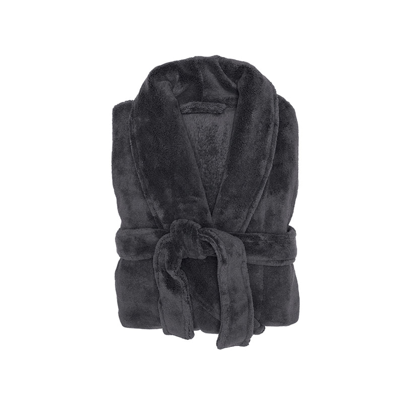 Bambury's Microplush Bath Robe in Charcoal Grey