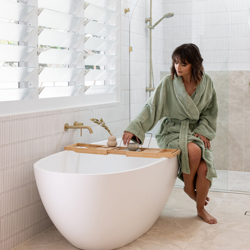 Bambury's Microplush Bath Robe in Sage Green