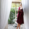 Bambury's Microplush Bath Robe in Merlot Red