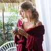 Bambury's Microplush Bath Robe in Merlot Red