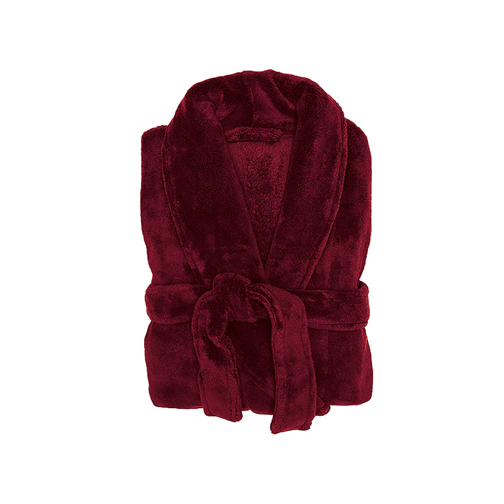 Bambury's Microplush Bath Robe in Merlot Red