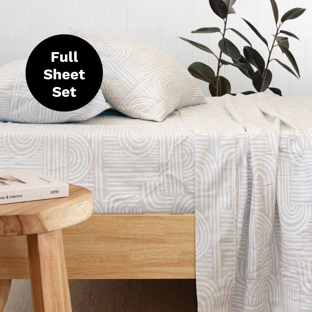 Bowie Flannelette Sheet Set