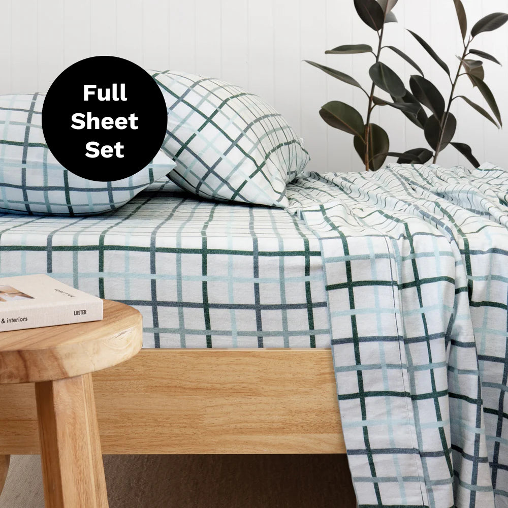 Campbell Flannelette Sheet Set