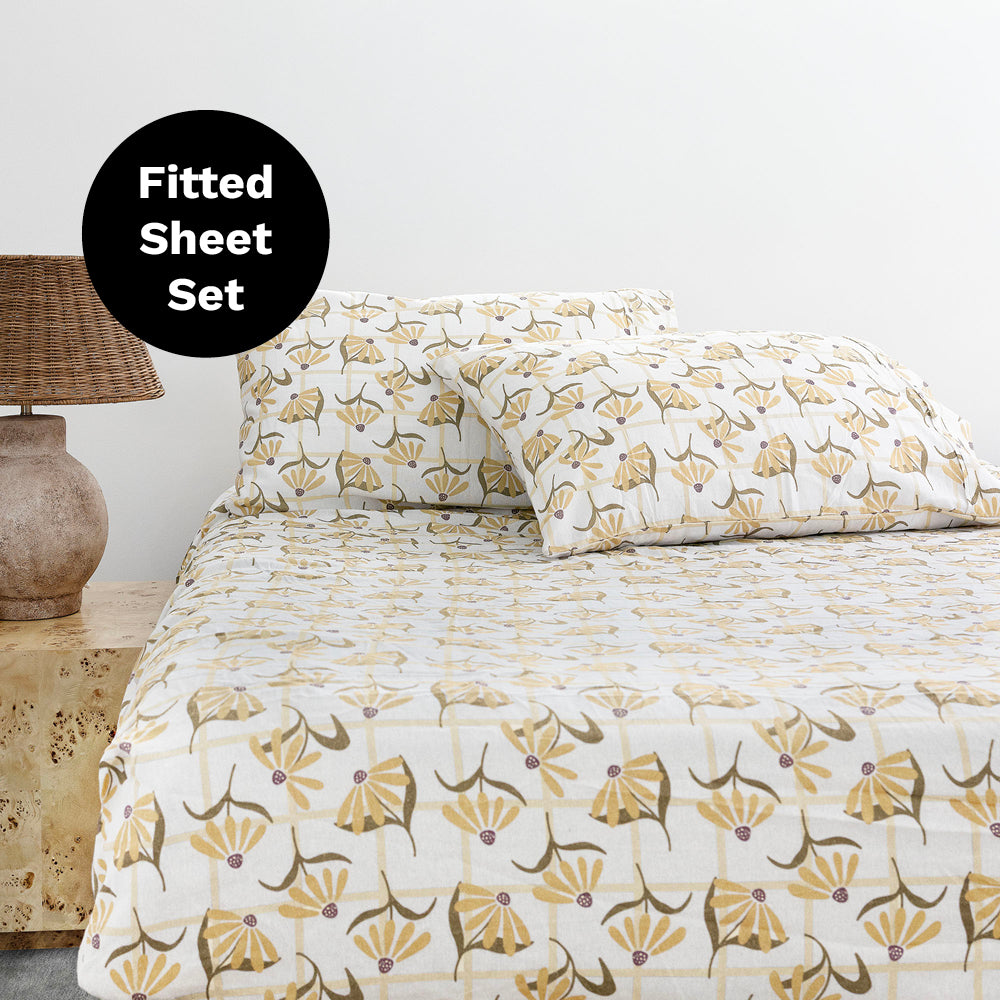Arlo Flannelette Fitted Sheet Set