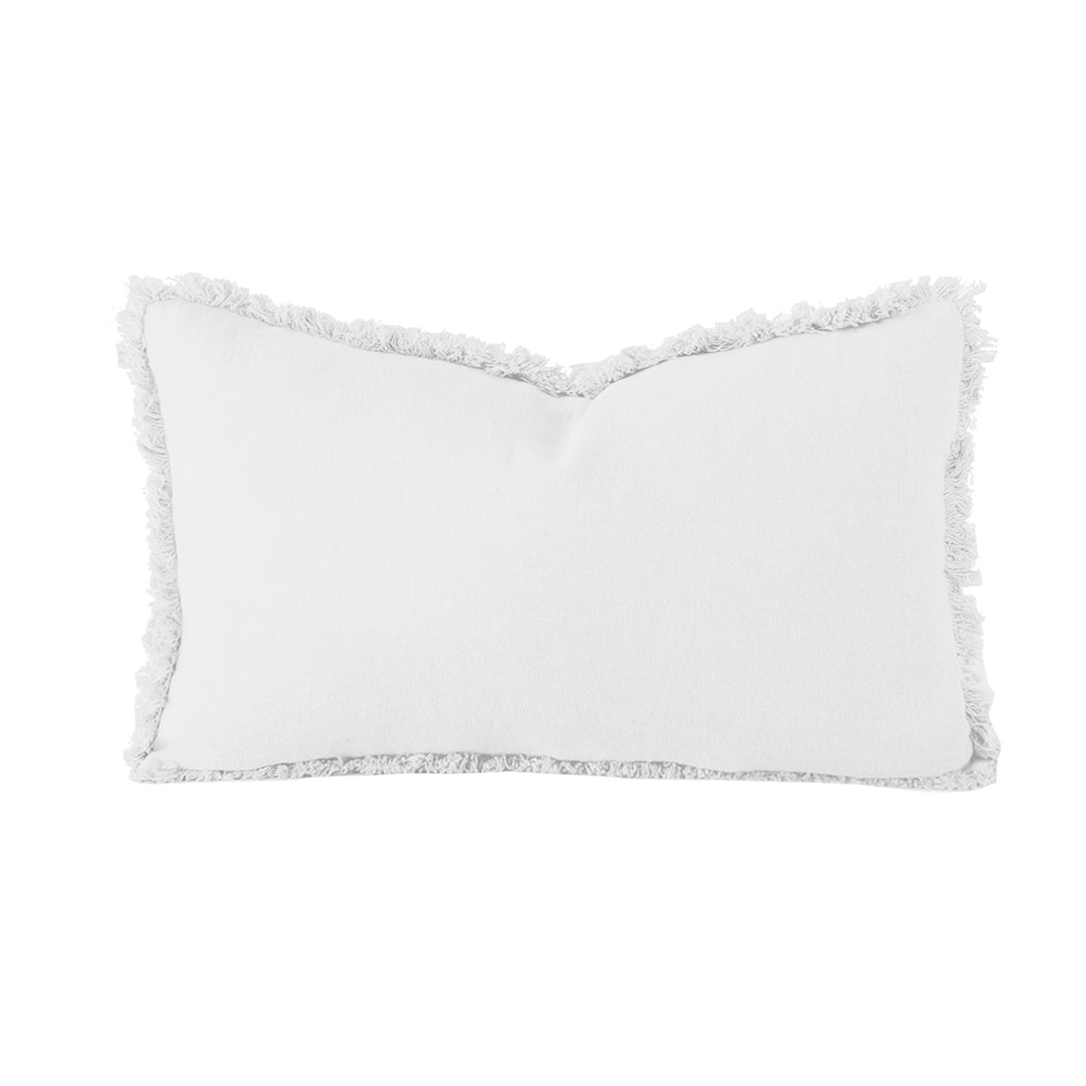 Linen Fringed Cushion - Rectangle - Ivory