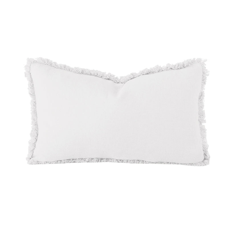 Linen Fringed Cushion - Rectangle - Ivory