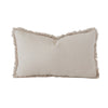 Linen Fringed Cushion - Rectangle - Pebble