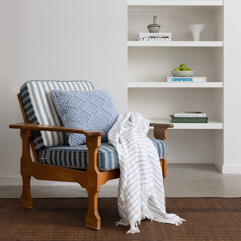Anka Square Cushion - Blue