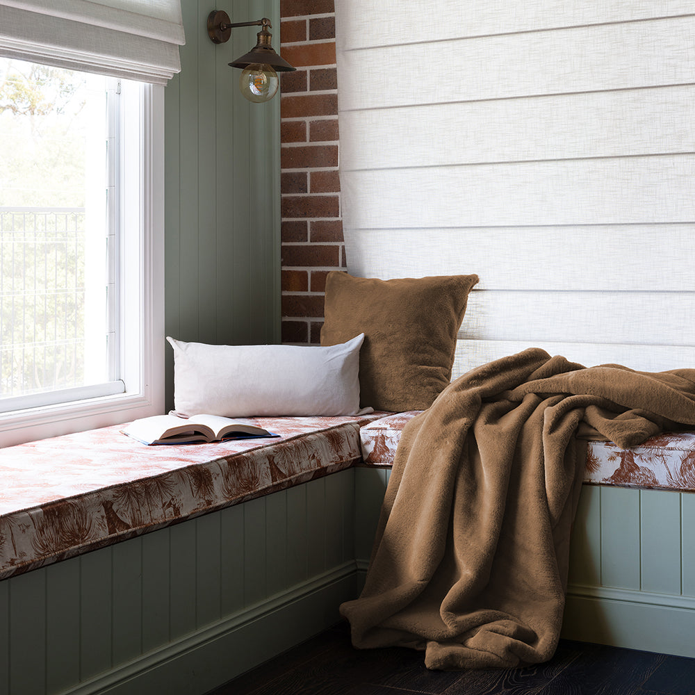Mocha bed throw deals