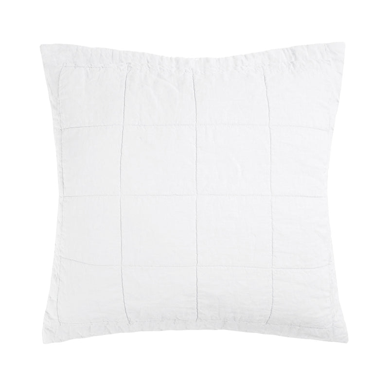 French Flax Linen Quilted Euro Sham