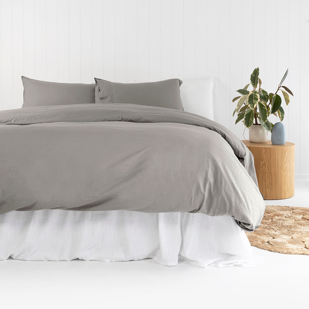 Temple Organic Cotton Pillowcase Pairs - Grey