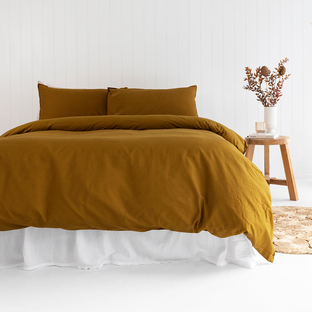 Temple Organic Cotton Pillowcase Pairs - Tobacco