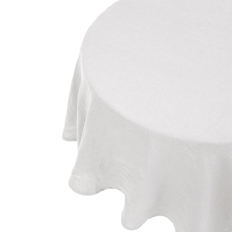 Linen Round Tablecloth 228cm Ivory