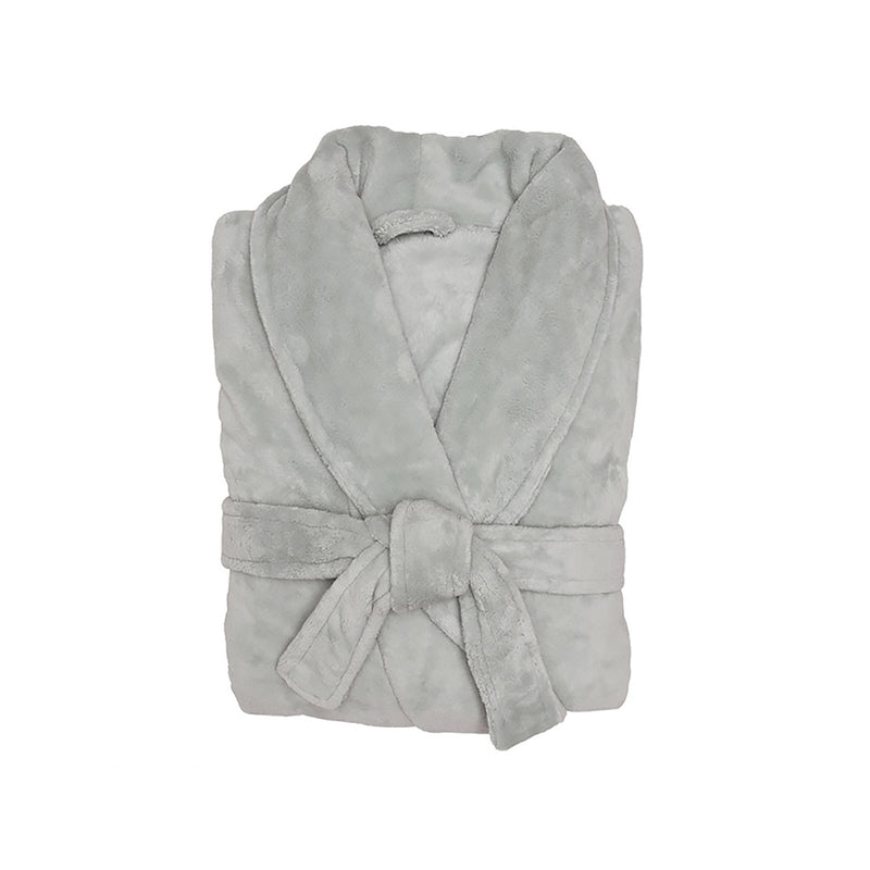 Ambrielle Grey Size Small Plush Bath Robe 